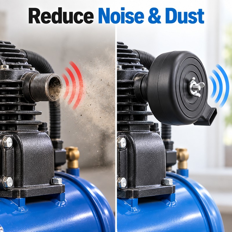 Air Compressor Intake Filter Silencer – 3/8 PT Male Thread