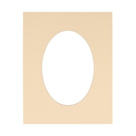 16x20 Mat Bevel Cut for 12x16 Photos - Precut Beige Oval Shaped Photo Mat Board Opening - Acid Free Matte to Protect Your Pictures - Bevel Cut for Family Photos, Pack of 1 Matboard