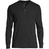 Lands' End Mens Rib Knit Sleep Henley Black Regular XX-Large