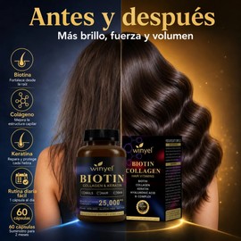 Biotina Keratina Cabello 90 Cápsulas 1800mg Uñas Piel