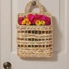 Rustic Handwoven Water Hyacinth Wall Basket with Robust Metal Frame,