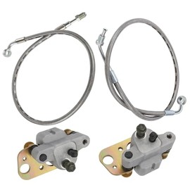 M MATI Front Brake Calipers & Hose Lines for Polaris Scrambler 500 Trail Blazer 250 330 Trail Boss 330 2005-2009 1910868 1910869 1910838 1910839 1910412
