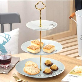 iSuperb 5 Sets 3-Tier Cupcake Stand Hardware Handles, Vintage Tray Stand Centre Holder with Screws and Washers for Party Wedding Display Stand (Oil Branch Golden)