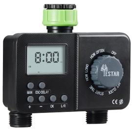 YESTAR Sprinkler Timer for garden hose 2 zone water timer automatic watering system Watering Duration is 1min-6h Outdoor Hose Timer Controller for Lawn Yard Pool
