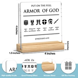 Christian Gifts for Women Faith, Armor of God Wall Art, Inspirational Bible Verse Acrylic Sign for Home Office Religious Prayer Room Bathroom Living Room Decoration