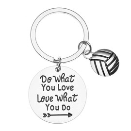 Volleyball Keychain, Volleyball Do What You Love Keychain for Women, Teens and Girls- Volleyball Gifts for Volleyball Players