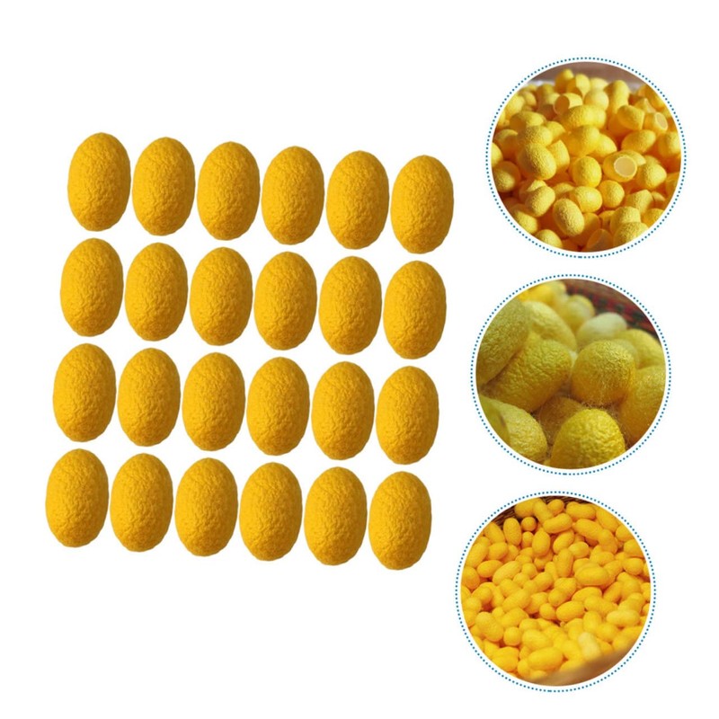 Baluue 50Pcs Natural Silk Ball for Deep Facial Cleansing Exfoliating