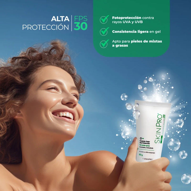 Gel Fotoprotector 30 Fps Rápida Absorción Skinpro Gel 60 G