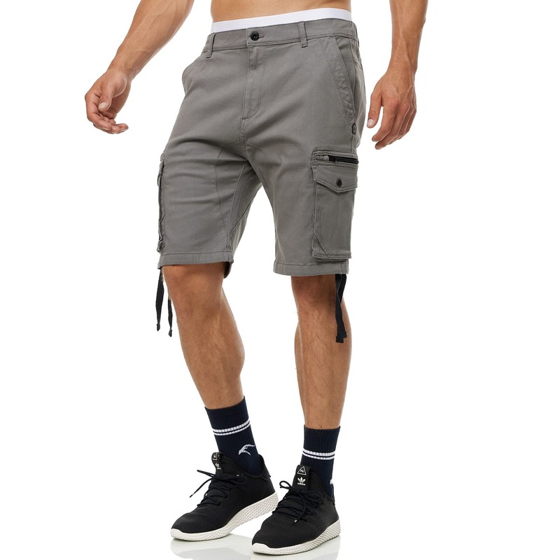 Indicode Men's Agron Cargo Shorts with 6 Pockets, 98% Cotton,