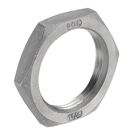 uxcell 2 Pcs Cast Pipe Fitting Hex Locknut, 304 Stainless Steel Hex Lock Nut G 1 1/4" Female Thread (DN32) for Plumbing Fixed, Water Broom and Undercarriage Cleaner