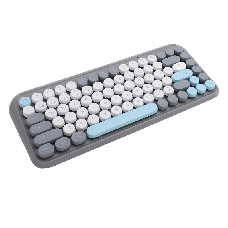 Wireless Keyboard and Mouse Combo 2.4G and Bluetooth Quiet Round