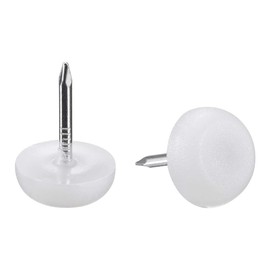 uxcell Furniture Feet Nail Plastic Glide Nails Chair Table Leg Protector Pads 12mm Dia White 60pcs