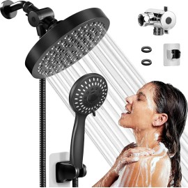 Regadera Negro Monomando Tipo Lluvia Alta Presióna Acabado Ducha Mate Yesop