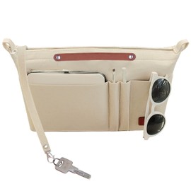 Soyizom Purse Organiser Insert Bag Organiser for Handbags Insert Tote, Felt Purse Organiser Bag in Bag Fits for Neverfull Speedy Alma ONTHEGO Book Tote and More(Beige,Medium)