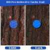 100 Pcs Reflective Tacks Trail Marking Tacks, Blue