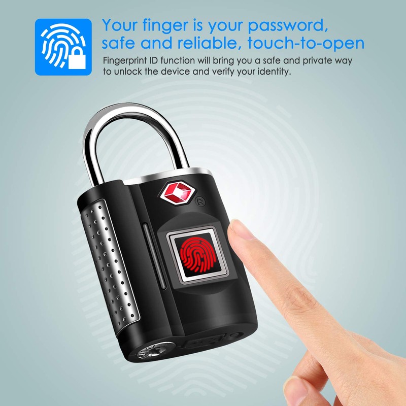 Fingerprint Lock, TSA Approved Smart Digital Locker Lock for Gym,