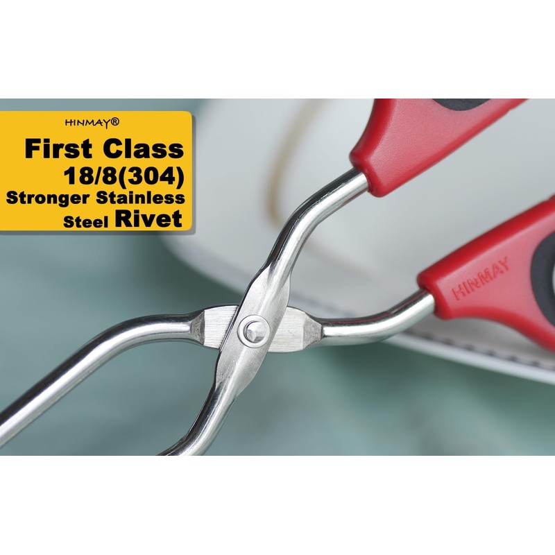 HINMAY Extra Long Scissor Tongs 15-Inch Stainless Steel Barbecue Grilling