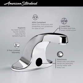 American Standard 6055205.002 Innsbrook Selectronic Hands-Free Battery Powered Faucet, 0.5 GPM, Polished Chrome