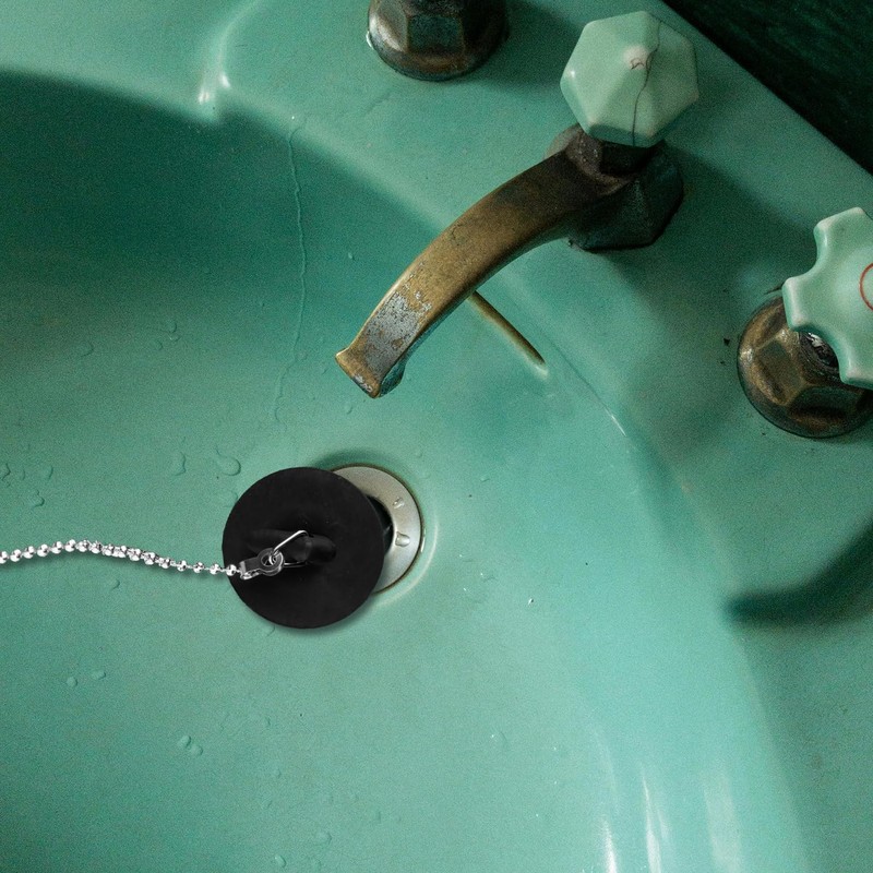 Tabanzhe Bath Sink Plug with Chain-2PCS Universal Bathroom Sink Plug