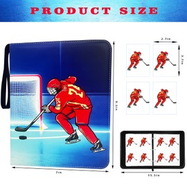 400 Pockets Hockey Cards Binder,Trading Cards Holder Card Collectors Album,Trading Card Binder 4 Pocket with 50 Removable Sleeves for Hockey Card and Sports Card