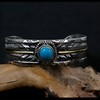 Southwest Navajo Style Oval Cabachon Extended Turquoise Bangle Bracelets for