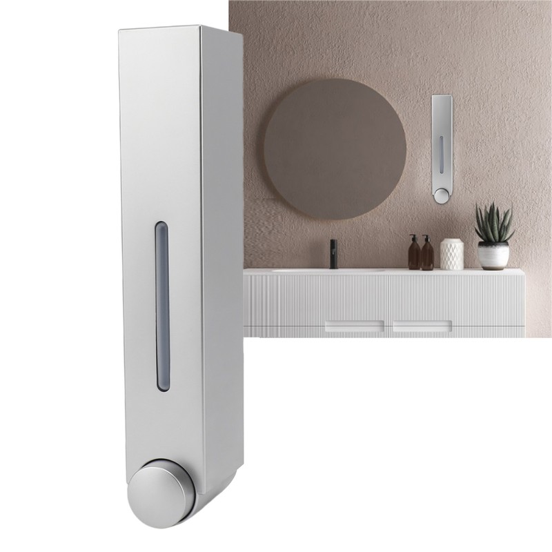 Manual Press Wall Mount Soap Dispenser Refillable Space Saving Shower