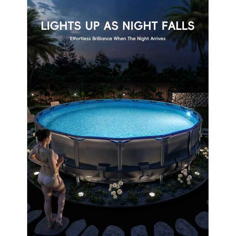 POOLHACKER Solar Pool Lights Only for Inground Pool【Original】, 10-Color 4-Mode
