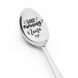 Christmas Birthday Gifts for Nana Grandma Good Morning Nana Spoon Gift for Grandmom Grandmother I Love You Nana Gifts from Granddaughter Grandson Grammie Granny Coffee Tea Spoons for Nana