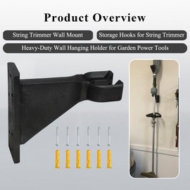 WFCYX Heavy-Duty Wall Hanging Holder for Garden Power Tools, Garage Storage Organizer, Storage Hooks for Trimmer, Fits EGO 56V Trimmer and Edger, Ego Power/String Trimmer, Ego Edger (1Pcs/6-Hole)