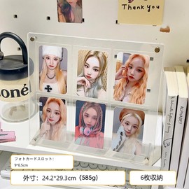 SKTMH Acrylic Photo Frame, Photo Card, Display Stand, Stores 6 Cards, Scratch-Resistant, Anti-Aging, Transparent, Trading Cards, Picture Frame, Display Stand, Presentation Stand, Ota Life, K-POP,