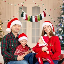 Pack of 3 Boho Tassel Garland, Basicon Boho Tassel Garland Tassel Wall Hanging Decor Orange Tassel Banner with Wooden Beads and 2 Pieces Pom Pom Garland Felt Ball Garland for Home and Outdoor