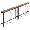 SUPERJARE 78.8 inch Narrow Console Table with Outlet, Sofa Table