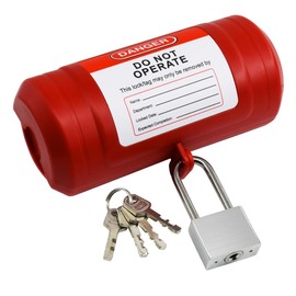 HiLKCO Plug Lock with 1 Padlocks,2 Locking Holes Industrial Grade Electrical Insulation Power Cord Lock with Lockout Tagout,OSHA Compliant for Home Factory,7.5x0.4x0.4in Large