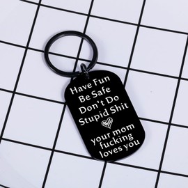 Valentines Day Gifts for Kids 8-12 Teens Boys Girls Dont Do Stupid Shitkeychain from Mom College Supplies Essentials College Gifts Fathers Day Giftss Valentines Don't Do Stupid Sh t Keychain Christmas