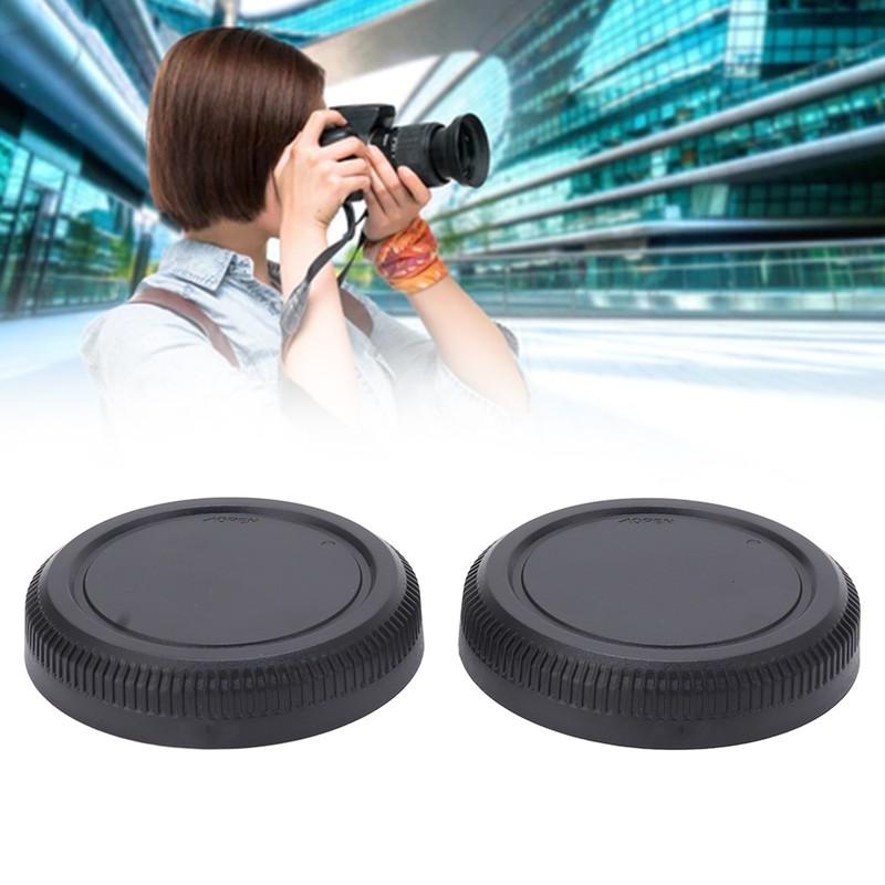 2PCS Lens Rear Caps ABS Plastic Snap On Lens Back