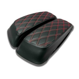 ShoreFire Design 2014-2023 Premium Double Diamond Saddlebag Lid Covers for Harley Davidson Fire Red