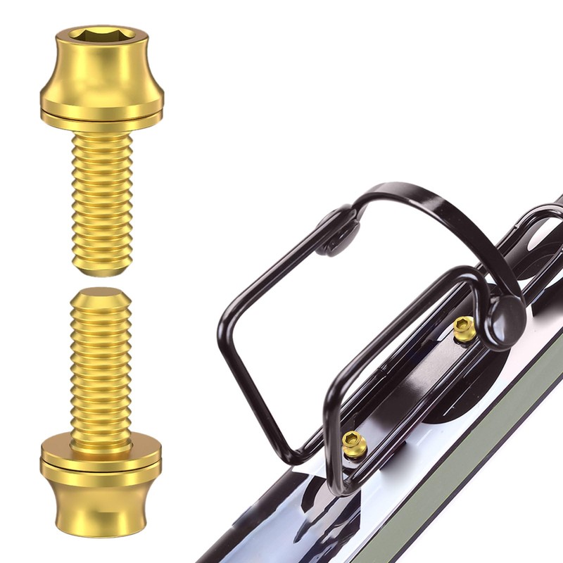 2 Pcs Bicycle Water Bottle Cage Bolts M5x12mm Titanium Alloy