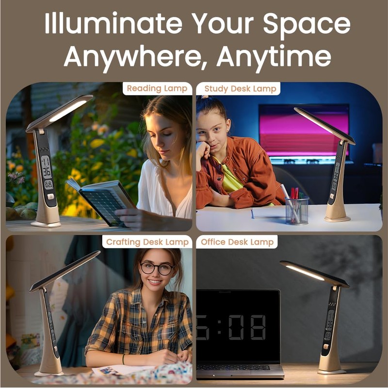WILIT Rechargeable Lamps Cordless Table Lamp, Foldable Portable Desk Lamp,