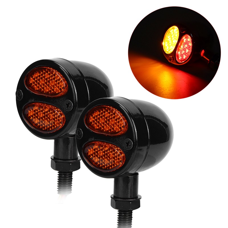 Motorcycle LED Turn Signal Light Brake Lamp Metal Shell Blinker