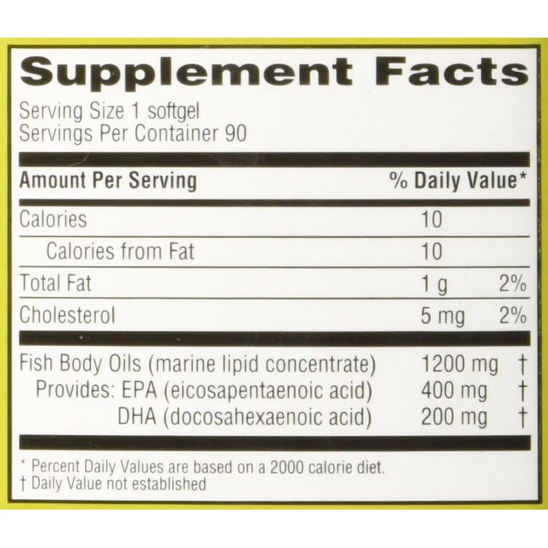 TJ's Trader Joe's Omega 3 Fish Oil 1200mg Odorless Softgels