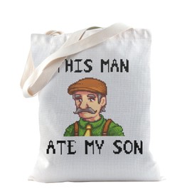 TSOTMO Game Merchandise Gift Mayor Inspired Game Tote Bag For Game Lovers Gamer Gaming Gift (MAN ATE)