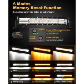 Auxbeam 22Inch 120W Dual Color LED Light Bar, 6 Modes Amber/White/Strobe Driving Fog Light, Spot Flood Combo Off Road Light Flashing Offroad Lighting for 4x4 UTV Trucks