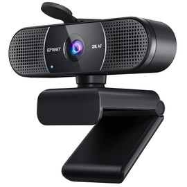 EMEET C960 2K Webcam, QHD Webcam with Lens Cover & Dual Microphone, TOF Autofocus, 76° Streaming Camera with Automatic Light Correction, for Zoom/Skype/YouTube, Linux, Win10, Mac OS