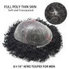 Afro Toupee For Black Men Hair Units Kinky Curly Brazilian