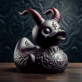AOT Punk Satan Duck Resin Duck,Cool Gothic Home Decor & Satanic Duck Figurine Collectibles for Car Dashboard Desktop Home Decor