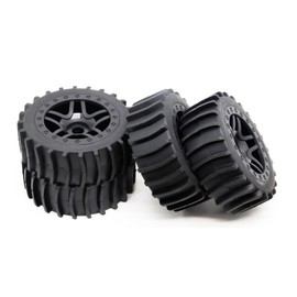 Ieron RC On Road 1:8 Plastic Wheels Rubber Tires Pre-Glued Compatible with 1/10 1/12 Traxxas HSP Wltoys HPI KYOSHO TT02 Touring Drift Rally Car, Pack of 4