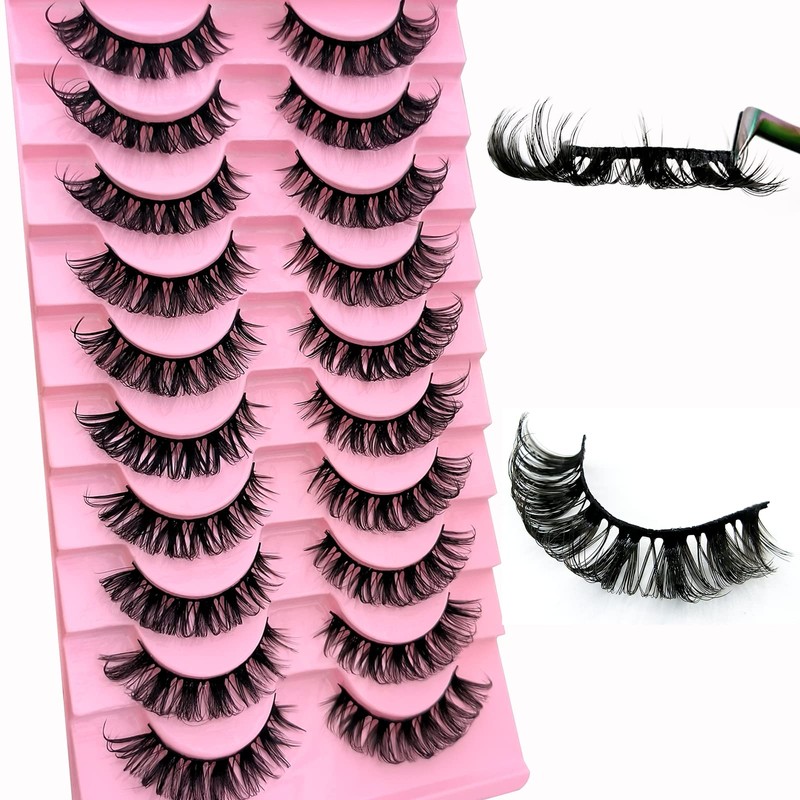 10 Pairs of 3D Artificial Eyelashes Russian False Natural Look