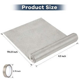 AMZKONIG Faraday Fabric 43” x 196.8”, Military Grade Signal Blocking Cloth Shields, Conductive Material Cover for WiFi, Cell, Bluetooth, RFID, EMP Protection with Faraday Tape