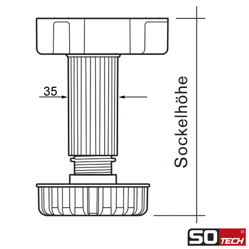 So-Tech® Base Feet, 100 mm, Adjustable