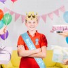 Xthrotsenk Birthday Crown Party Set - Prince Crown Hat, Sash,